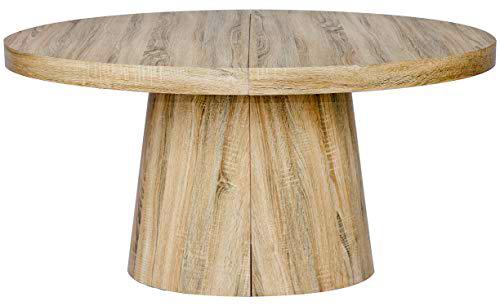 Menzzo Oluze Mesa, Madera, Color Roble Claro, L150 x P100 x H76 cm Avec rallonge : L300cm