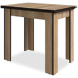Menzzo Genevaro Mesa, Color Roble Claro, Fermée : L90 x P60 x H77 cm