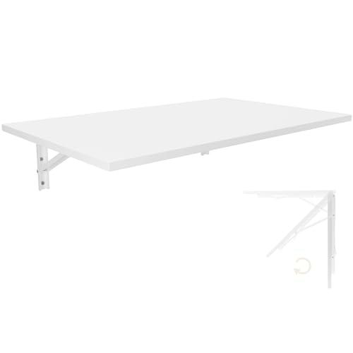 Mesa plegable de pared, 80 x 50 cm, color blanco, mesa de comedor