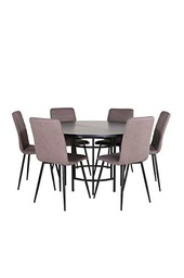 Venture Home GR22022 Copenhagen &amp; Windu Redondo Gastronomía Mesa con 6 Sillas