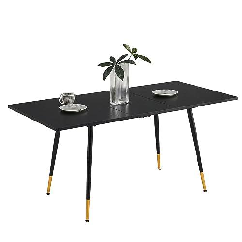 Urban Meuble Negra 120-160x80cm Mesa de Comedor Rectangular escandinava Chic Extensible