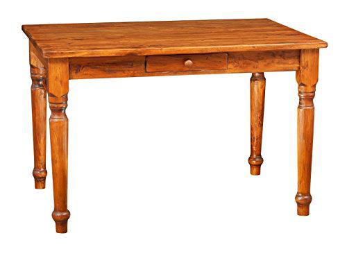 Biscottini Escritorio Vintage de Madera 120 x 80 x 80 cm en Madera de Nogal | Escritorio Vintage con cajón Shabby Chic | Escritorio Antiguo Made in Italy