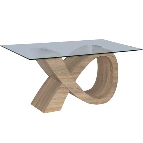 SuskaRegalos-Mesa Comedor Madera/Cristal+40384_160x90x75cm-cristal:12mm