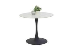 Apollo Paola Comedor, Mesa Redonda, Piedra Metal, Blanco, Ø 90x 75cm