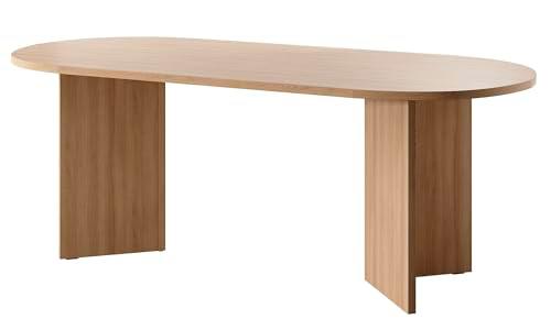 Selsey Mesa de Comedor Mesa de Comedor Ovalada 90 x 204 cm Mesa de Cocina OVO Lindberg Roble