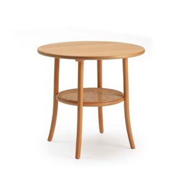 MESA COMEDOR 80X80X75 MADERA BLANCO/RATAN NATURAL