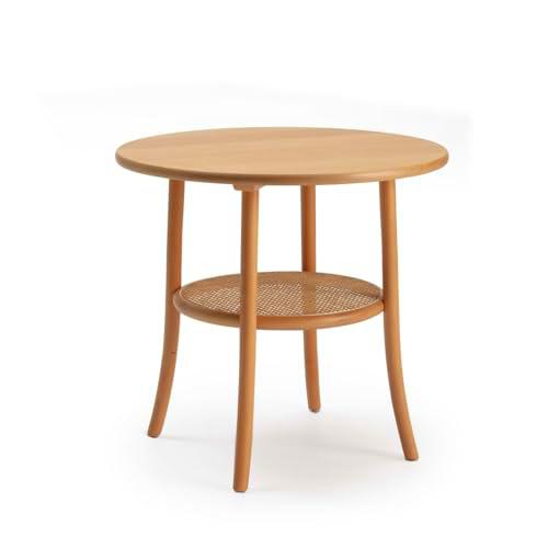 MESA COMEDOR 80X80X75 MADERA BLANCO/RATAN NATURAL