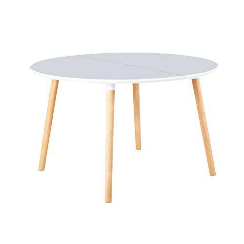 Nordika, Mesa Extensible Redonda de Comedor, Mesa Circular de Salón o Cocina