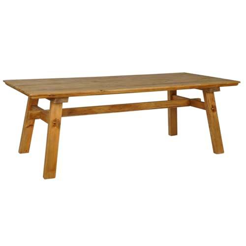 Home ESPRIT Mesa de Comedor Marrón Natural Madera Madera de Pino 220 x 100 x 76 cm