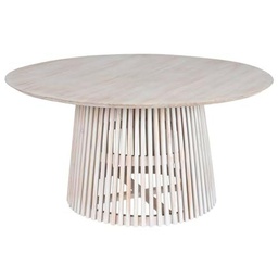 Home ESPRIT Mesa de Comedor Blanco Madera de Mindi 150 x 150 x 75 cm