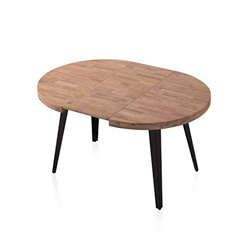 Berg, Mesa de Comedor Redonda Extensible, Mesa 2 Tramos