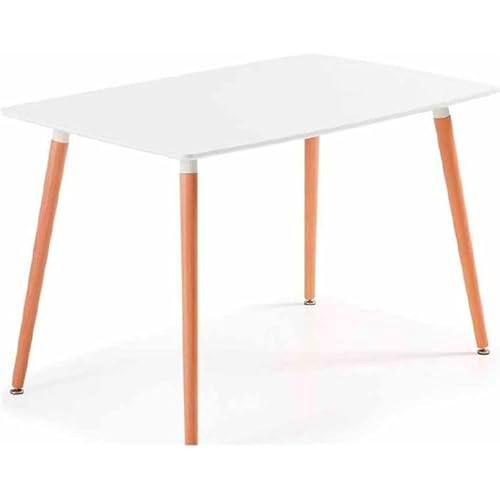 Shiito | Modelo Charles JC - Mesa de Comedor | Madera de Color Blanco