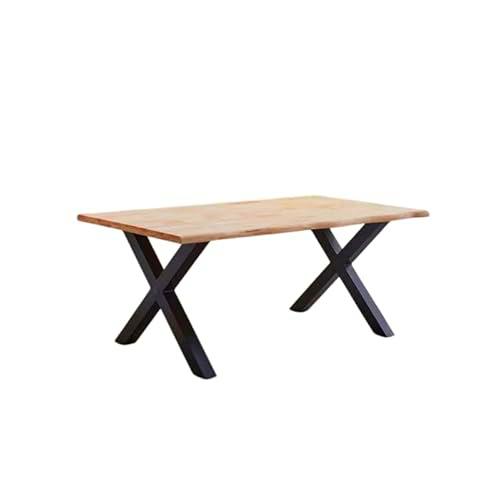 Shiito | Modelo Bruselas JC - Mesa de Comedor | Madera de Roble con Patas Cruzadas Negras | 180 x 100 x 76 cm