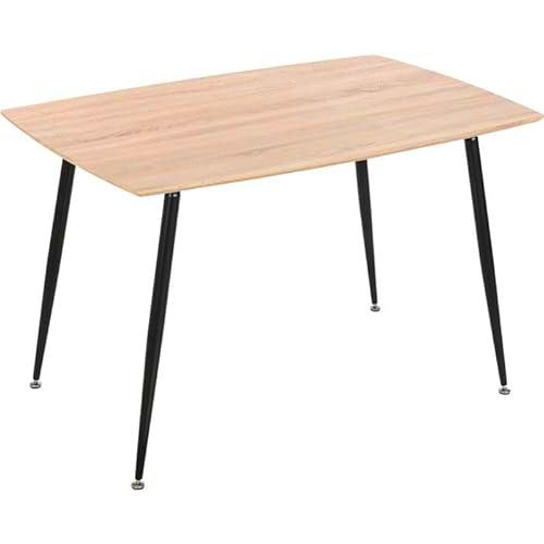 Shiito | Modelo Sweden JC- Mesa de Comedor | Madera Natural con Patas Negras | 120 x 80 x 75 cm