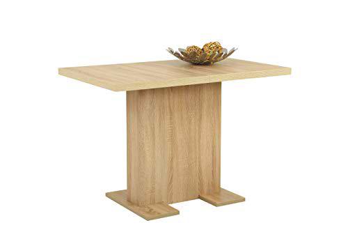 Hela Tische, Britt Mesa de comedor de pedestal, material compuesto de madera revestida de melamina