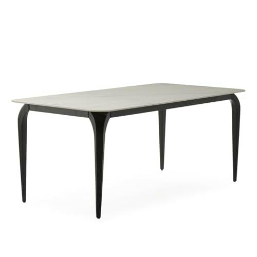 MESA DE COMEDOR 180X90X76 PORCELANICO/METAL NEGRO