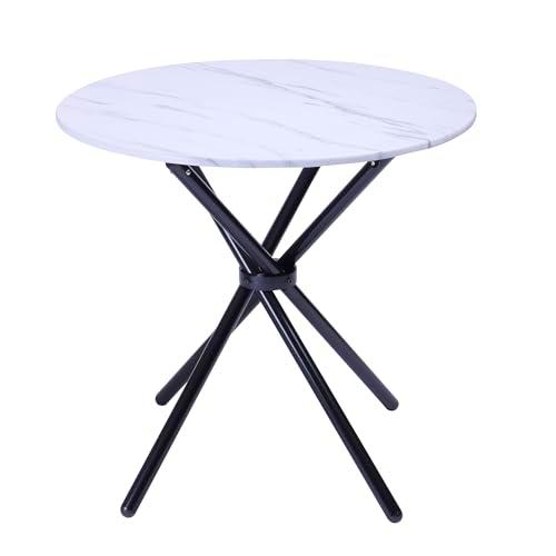 FurnitureR - Mesa de Comedor Redonda de Textura de mármol