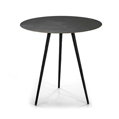 MESA COMEDOR 77X77X75 METAL NEGRO/DORADO