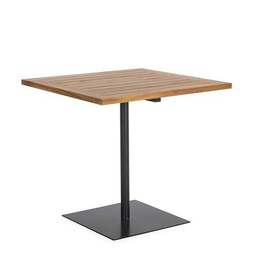 MESA COMEDOR 80X80X75 MADERA TECA NATURAL/METAL GRIS OSCURO