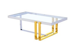 MESA ACERO INOX/DORADA VIDRIO TEMP