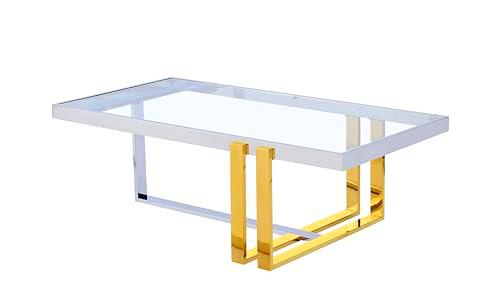 MESA ACERO INOX/DORADA VIDRIO TEMP