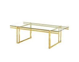 MESA DORADA ACERO INOX/VIDRIO TEMPLADO