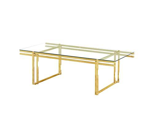 MESA DORADA ACERO INOX/VIDRIO TEMPLADO