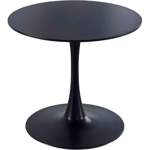 Shiito | Modelo Turin JC - Mesa de Comedor o Cocina Redonda con pie Central | Color Negro