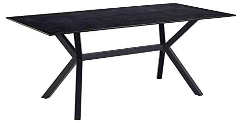 AC Design Furniture Lajla Mesa de, Cerámica Metal, Negro