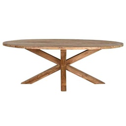 MESA COMEDOR TECA RECICLADA 220X120X78 OVALADA