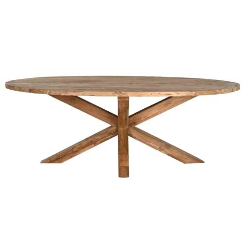 MESA COMEDOR TECA RECICLADA 220X120X78 OVALADA