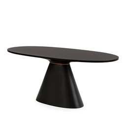MESA COMEDOR 180X90X76 MADERA/FIBRA DE VIDRIO NEGRO/DORADO