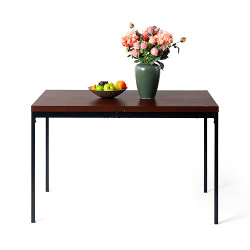 FurnitureR Mesa de Comedor de 120 cm de Efecto Grano de Madera marrón Vintage