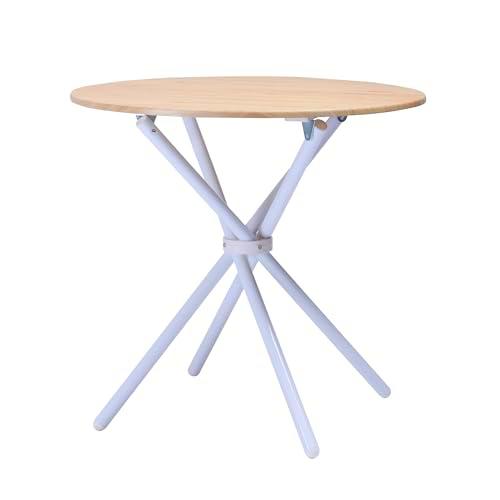 FurnitureR - Mesa de Comedor Redonda de Roble, 80 cm