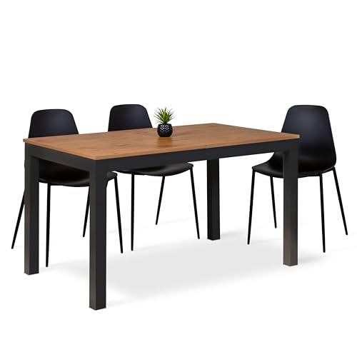 Norbe Sigmund Mesa de Cocina Extensible, Madera, Roble Negro