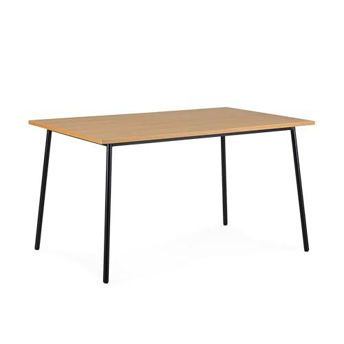 MESA COMEDOR 135X90X77 MADERA NATURAL/METAL NEGRO