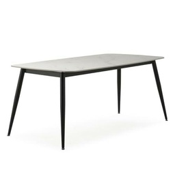 MESA DE COMEDOR 180X90X76 PORCELANICO/METAL NEGRO