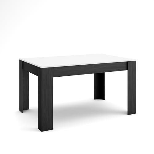 Skraut Home | Mesa Comedor | Mesa Fija Cocina y Salón | 140x90x76 cm | para 6 comensales | Muebles Comedor | Estilo Moderno | Blanco y Negro