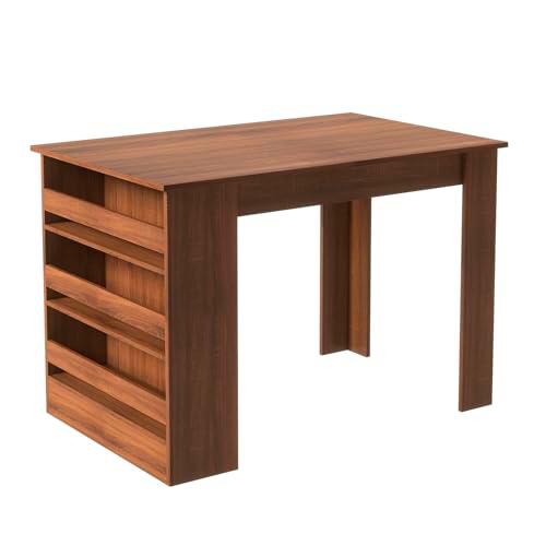 HOMYLIN Mesa de Comedor con 3 estantes de Almacenamiento