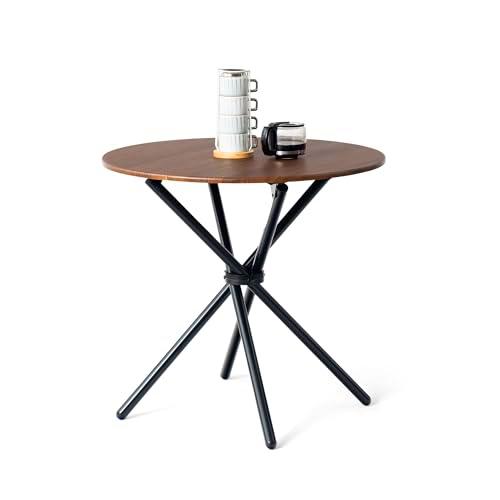 FurnitureR - Mesa de Comedor Redonda de Nogal (80 cm