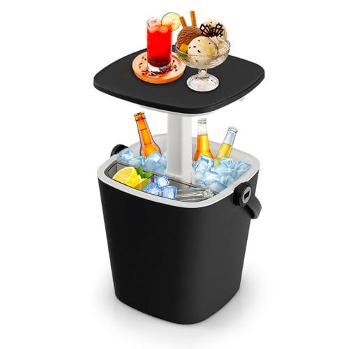 FANTASK Cool Bar portátil, Mesa Auxiliar con Mesa elevable