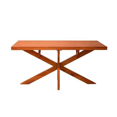 DRW Mesa de Comedor Rectangular de Madera Natural 160x90x76cm