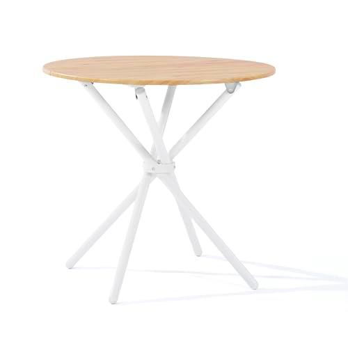 FurnitureR Mesa de Comedor Redonda, 80 cm de diámetro