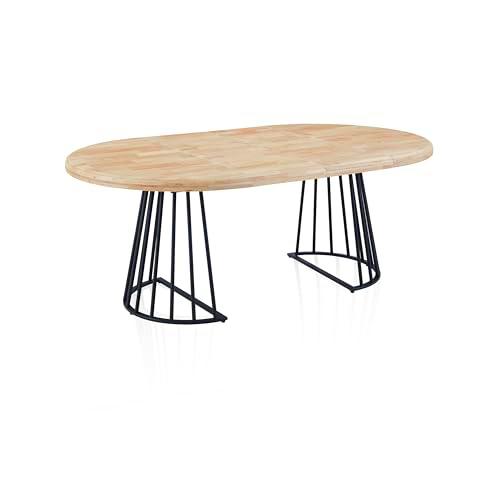 Meztil, Mesa de Comedor Redonda Extensible, Mesa 2 Tramos