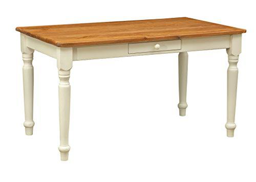 Biscottini Escritorio Blanco de Madera Vintage 120x80x80 cm | Escritorio Vintage con cajón en Estilo Shabby | Escritorio de Madera Antiguo Made in Italy