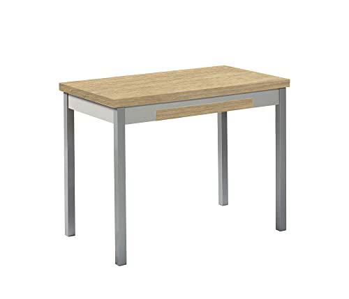 ASTIMESA Alas Laminado Mesa de Cocina, Metal, Roble Raw, 110x70cm