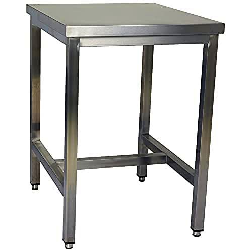 Saro - Mesa de acero inoxidable, sin hoja inferior