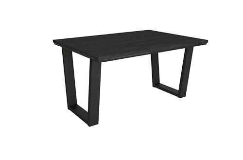 Skraut Home | Mesa Comedor | Mesa Fija Cocina y Salón | 140x90x74 cm | para 6 comensales | Muebles Comedor | Estilo Industrial | Negro