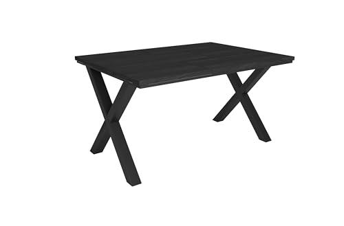 Skraut Home | Mesa Comedor | Mesa Fija Cocina y Salón | 140x90x74 cm | para 6 comensales | Muebles Comedor | Estilo Industrial | Negro