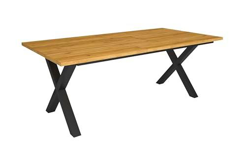 Skraut Home | Mesa Comedor | Mesa Fija Cocina y Salón | 194x90x74 cm | para 10 Comensales | Muebles Comedor | Estilo Industrial | Roble